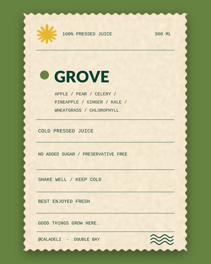 Grove &mdash; pressed juice label