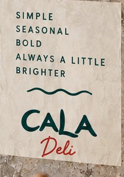 Poster: Simple, Seasonal, Bold, Always a little brighter &mdash; Cala Deli