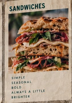 Poster: Sandwiches &mdash; a layered focaccia sandwich